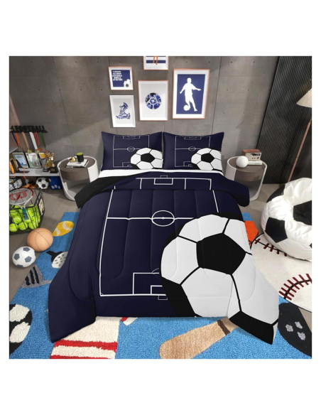 Conjunto de Edredón Erosebridal Fútbol Individual 173x229cm