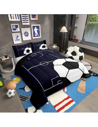 Conjunto de Edredón Erosebridal Fútbol Individual 173x229cm