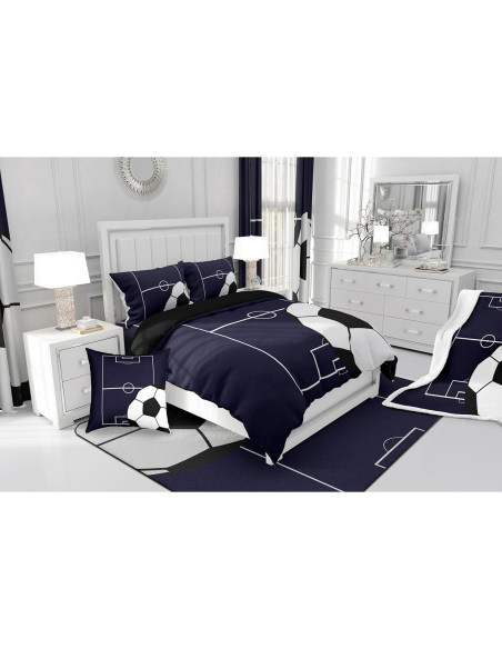 Conjunto de Edredón Erosebridal Fútbol Individual 173x229cm