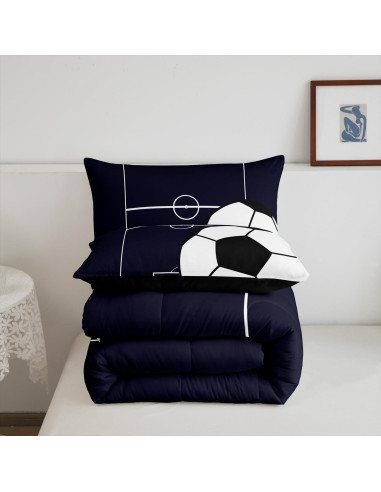 Conjunto de Edredón Erosebridal Fútbol Individual 173x229cm