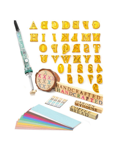 36 Piezas Letras y Números de Latón para Hierro de Marca 60W