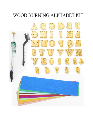 36 Piezas Letras y Números de Latón para Hierro de Marca 60W