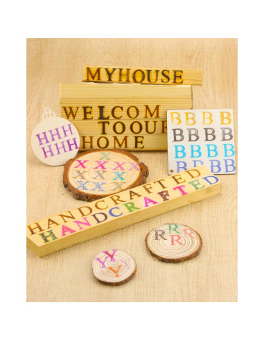 36 Piezas Letras y Números de Latón para Hierro de Marca 60W