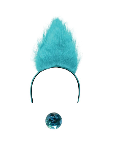 Kit de Disfraz de Diadema y Gema de Trolls Turquesa