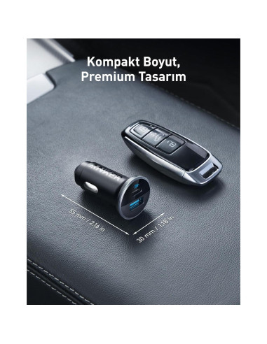 Cargador de Coche Anker 323 USB-C 52.5W con Cable 1m