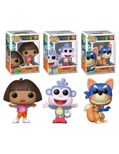 Conjunto Funko Pop! Dora La Exploradora - Boots, Swiper, Dora