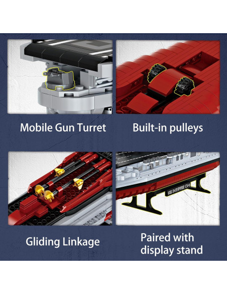 Juego de Construcción Barco de Guerra USS Enterprise 1883 Piezas