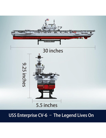 Juego de Construcción Barco de Guerra USS Enterprise 1883 Piezas