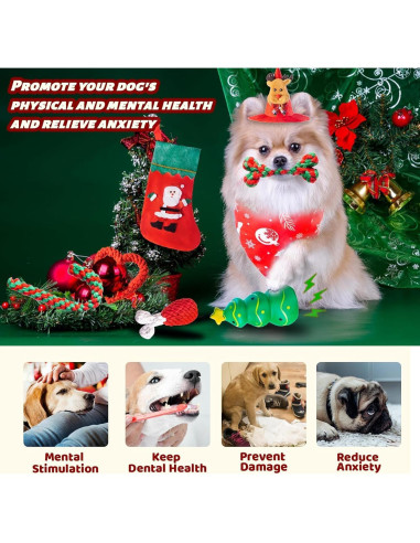 Conjunto de Juguetes de Navidad para Perros DARDOHIA 8 Piezas