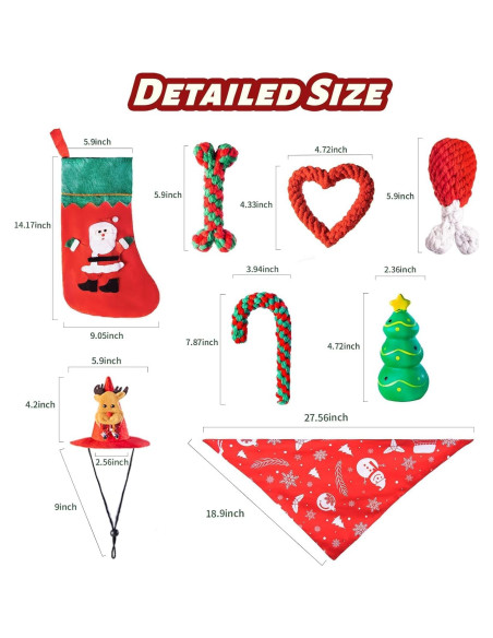 Conjunto de Juguetes de Navidad para Perros DARDOHIA 8 Piezas
