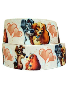 Cinta Repetitiva de Amor Lady y el Vagabundo 2.74m Ancho 2.54cm