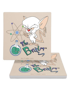 Set de 2 Posavasos Cerámicos Pinky y el Cerebro 9.9 cm