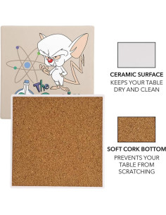 Set de 2 Posavasos Cerámicos Pinky y el Cerebro 9.9 cm 2