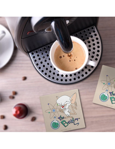 Set de 2 Posavasos Cerámicos Pinky y el Cerebro 9.9 cm