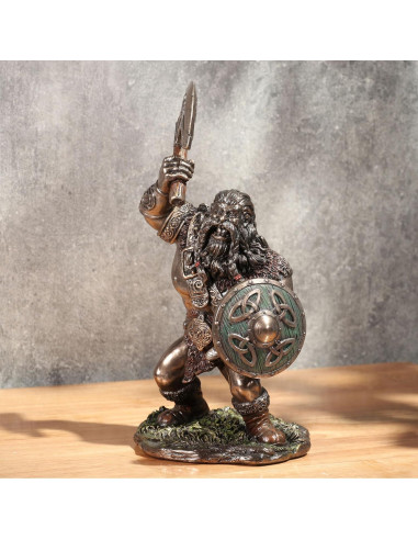 Figurita Coleccionable Guerrero Vikingo Veronese 18.4 cm Bronce Frío
