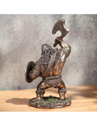 Figurita Coleccionable Guerrero Vikingo Veronese 18.4 cm Bronce Frío