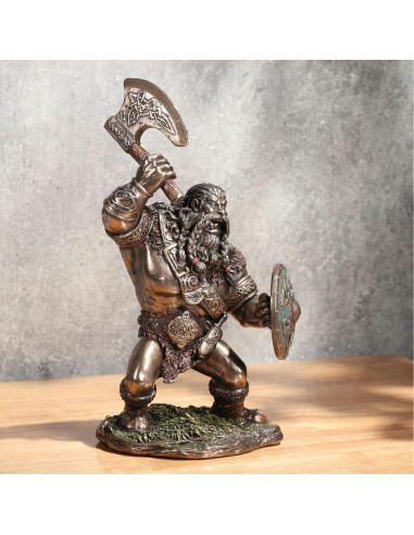 Figurita Coleccionable Guerrero Vikingo Veronese 18.4 cm Bronce Frío
