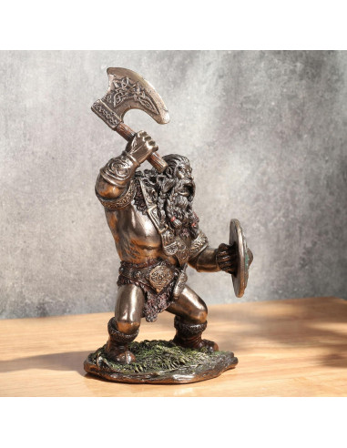 Figurita Coleccionable Guerrero Vikingo Veronese 18.4 cm Bronce Frío
