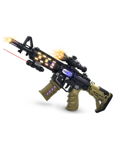 Ametralladora Iluminada HWD JQ211 con Sonido y Luz LED