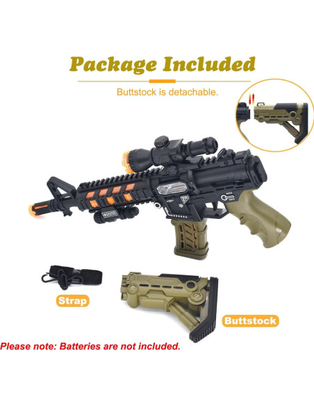 Ametralladora Iluminada HWD JQ211 con Sonido y Luz LED