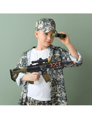 Ametralladora Iluminada HWD JQ211 con Sonido y Luz LED