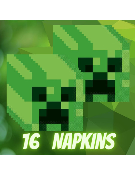 Suministros de Fiesta de Cumpleaños Minecraft para 16 Invitados