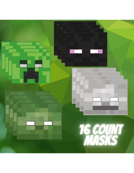 Suministros de Fiesta de Cumpleaños Minecraft para 16 Invitados