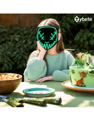 Máscara LED Halloween Oybete Verde para Adultos y Niños
