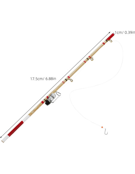 Mini Caña de Pescar NUOBESTY 17.5 cm Accesorio Decorativo