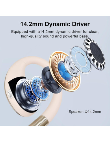 Auriculares Inalámbricos Psadhi J500 Plus Bluetooth 5.4 Caqui