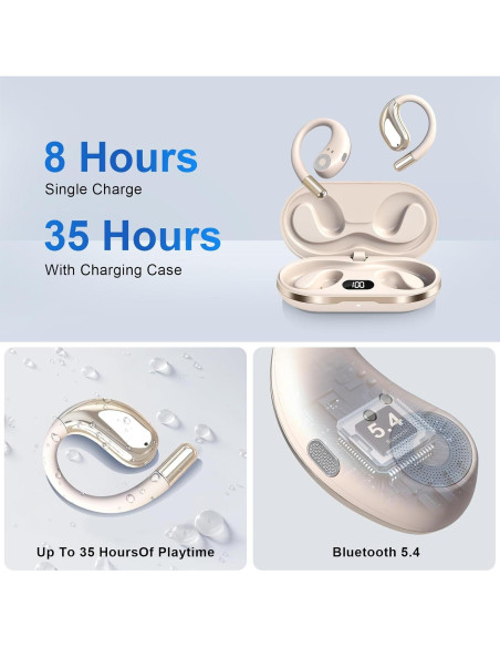 Auriculares Inalámbricos Psadhi J500 Plus Bluetooth 5.4 Caqui