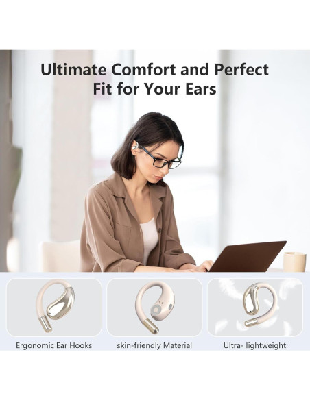 Auriculares Inalámbricos Psadhi J500 Plus Bluetooth 5.4 Caqui