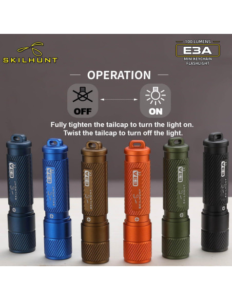Linterna de Llavero SKILHUNT E3A LED 100 Lúmenes Naranja Linterna de Llavero SKILHUNT E3A LED 100 Lúmenes Naranja