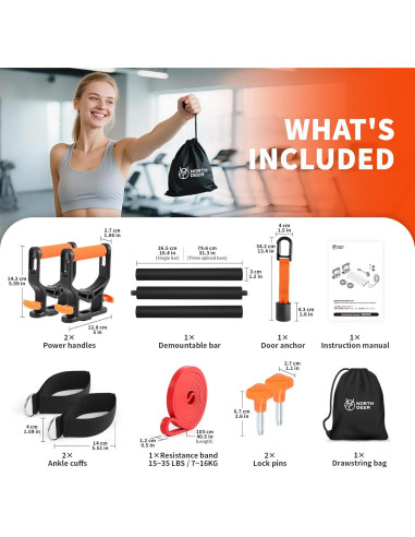 Banda de Resistencia Ajustable Northdeer 15-35 lbs para Ejercicio