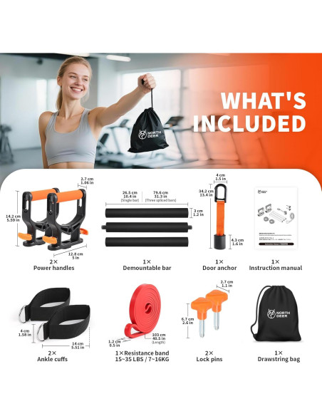 Banda de Resistencia Ajustable Northdeer 15-35 lbs para Ejercicio