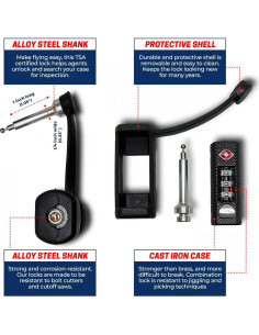 Candado TSA para Funda de Armas Cedar Mill - Seguridad Negra 2