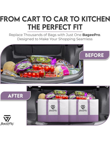 Bolsas de Compras Plegables BageePro 2Pack 38x25x27cm