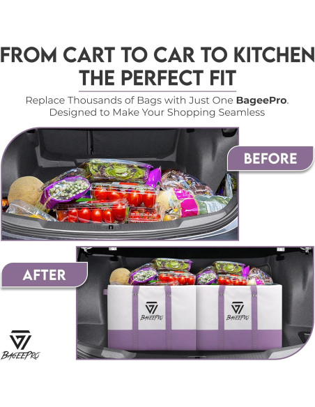 Bolsas de Compras Plegables BageePro 2Pack 38x25x27cm
