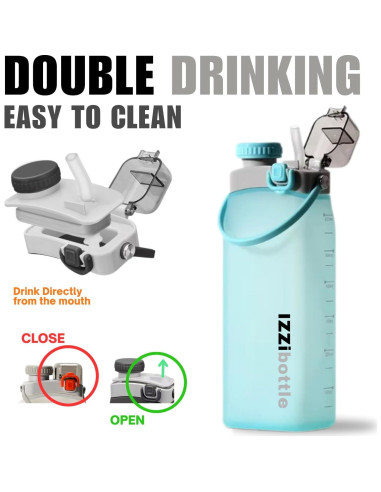 Botella Plegable de Silicona IZZIbottle 600ml Azul Libre BPA