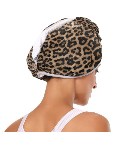 Toalla para el Cabello Senya - 2 Pack Microfibra Estampado Leopardo