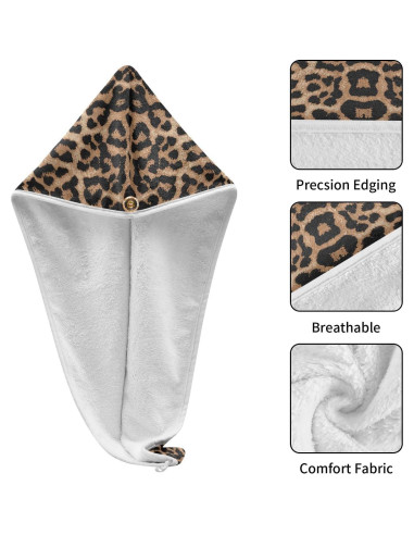 Toalla para el Cabello Senya - 2 Pack Microfibra Estampado Leopardo