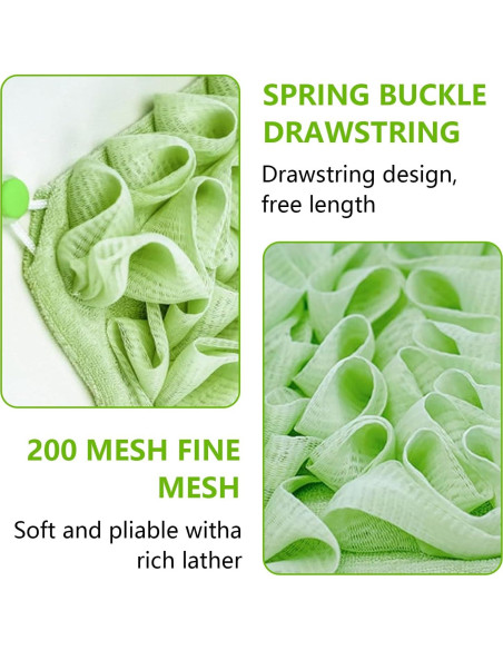 Paño de Lufa 2pcs QIYUDA Rosa y Verde para Jabón