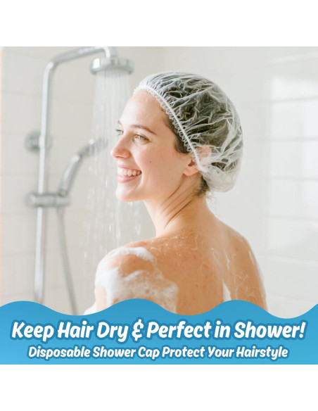 100 Gorras de Ducha Desechables Sukh - Impermeables y Ajustables