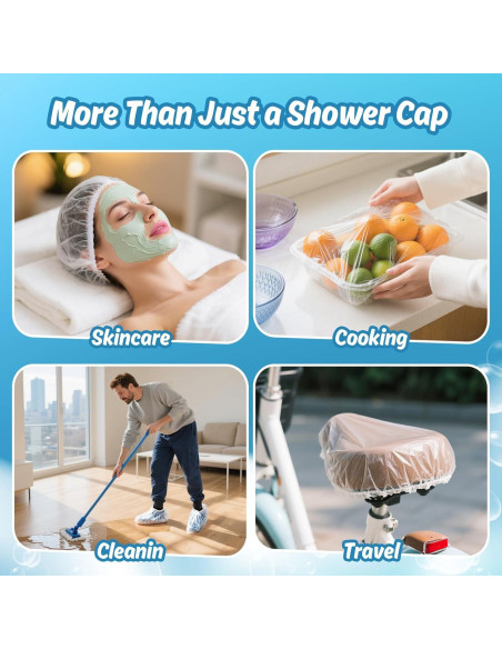 100 Gorras de Ducha Desechables Sukh - Impermeables y Ajustables