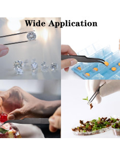 Juego de Pinzas ESD de Precisión 11 Piezas Acero Inoxidable 2