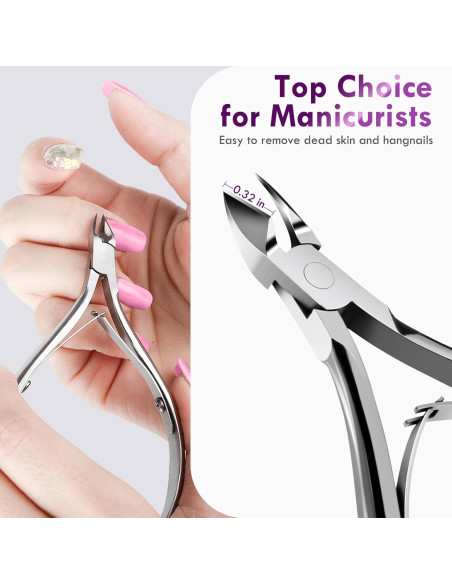 Kit Cortador de Cutículas Nadadora con Estuche de Cuero