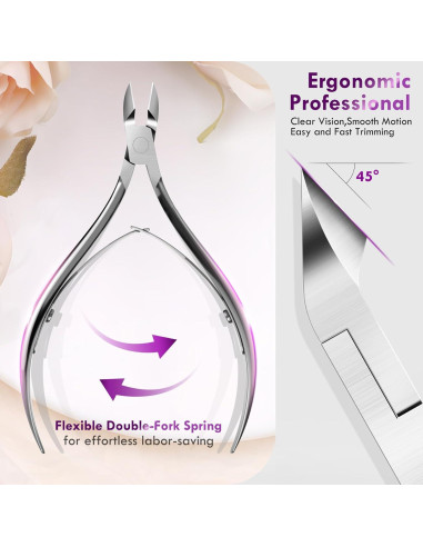 Kit Cortador de Cutículas Nadadora con Estuche de Cuero