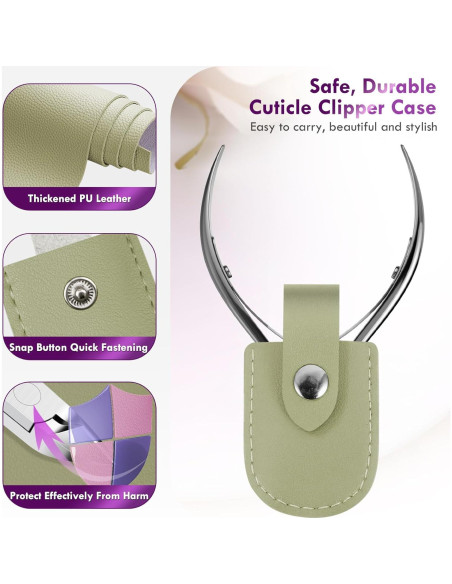 Kit Cortador de Cutículas Nadadora con Estuche de Cuero