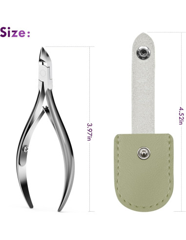 Kit Cortador de Cutículas Nadadora con Estuche de Cuero