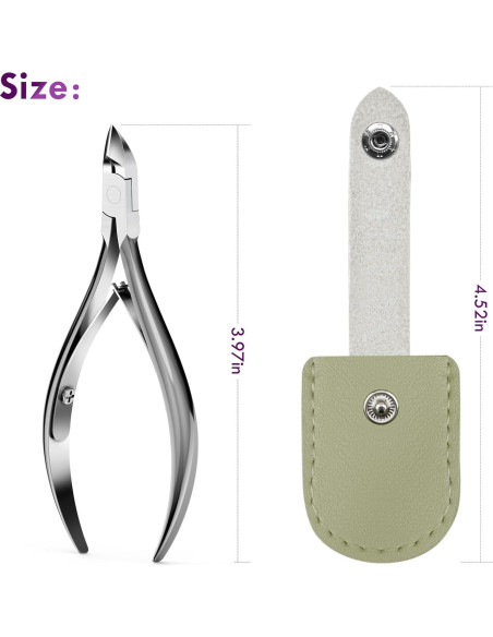 Kit Cortador de Cutículas Nadadora con Estuche de Cuero